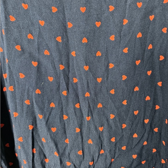 Free assembly navy blue w red heart midi skirt - Picture 3 of 4